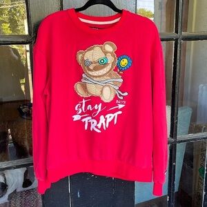 BKYS Stay Trapt Bear Red Sweatshirt Size XL